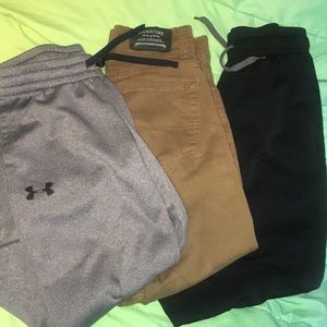 3 pair boys pants Under Armor Levi CaT Jack 8/10